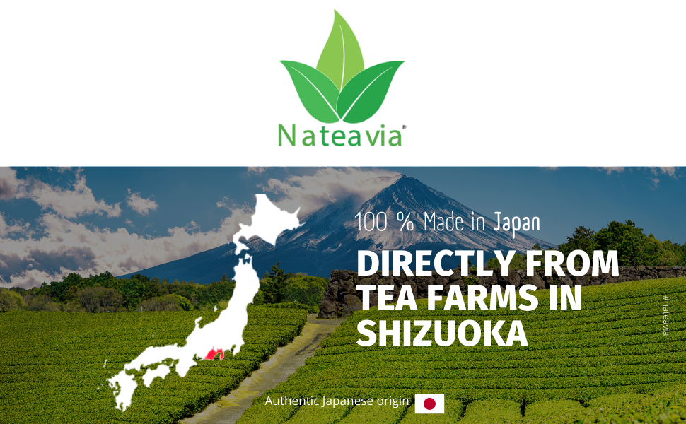 Nateavia Houjicha - Premium Organic Japanese Gold Roast Green Tea - Low-Caffeine - Authentic Japanese Origin, from Shizuoka - 80g